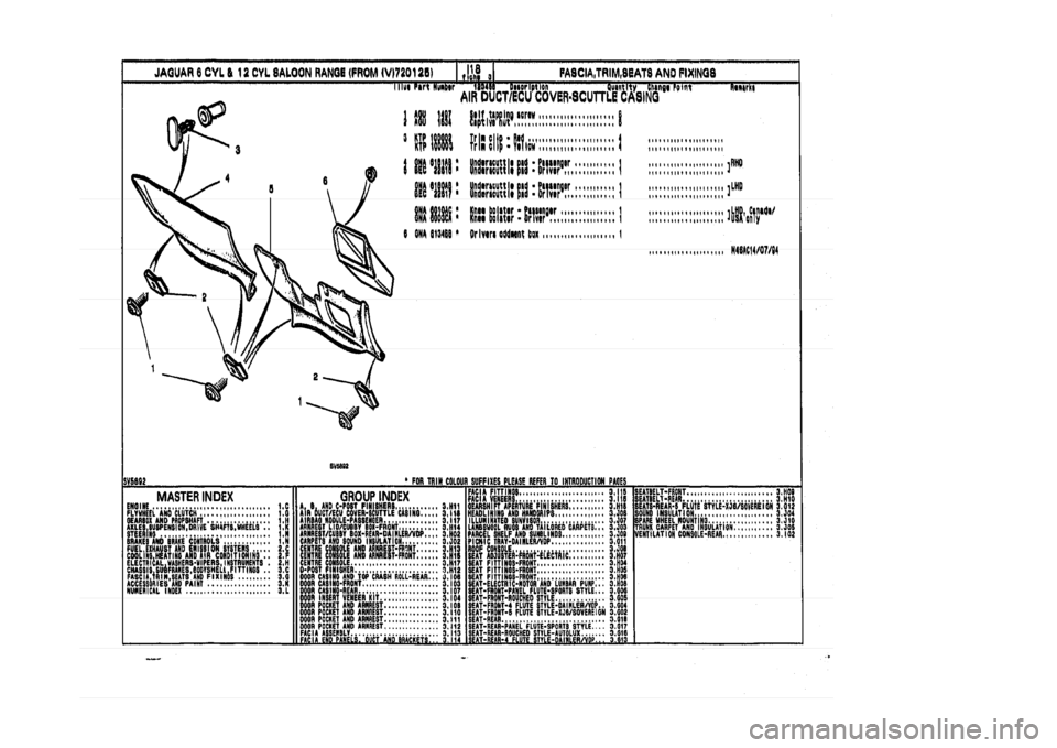 JAGUAR XJ 1994 2.G Parts Catalogue 3 