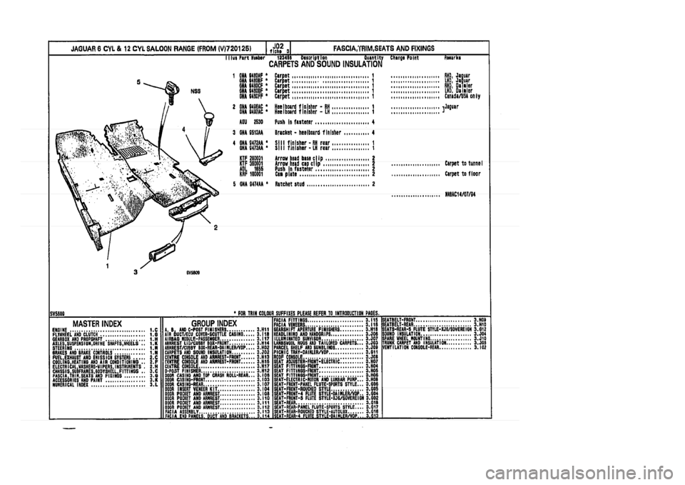 JAGUAR XJ 1994 2.G Parts Catalogue 3 