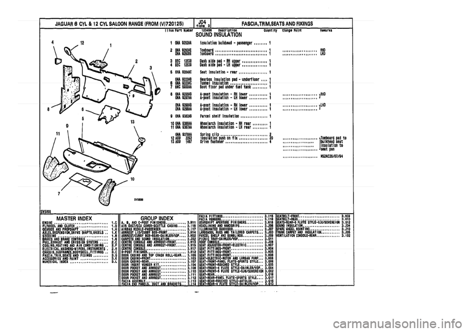 JAGUAR XJ 1994 2.G Parts Catalogue 3 