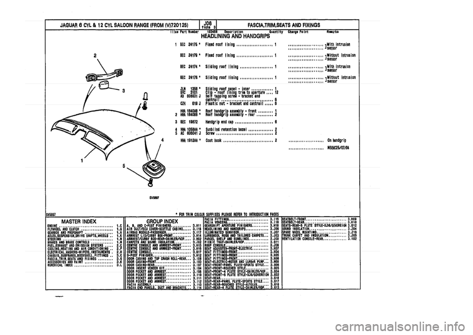 JAGUAR XJ 1994 2.G Parts Catalogue 3 