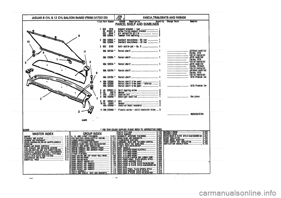 JAGUAR XJ 1994 2.G Parts Catalogue 3 