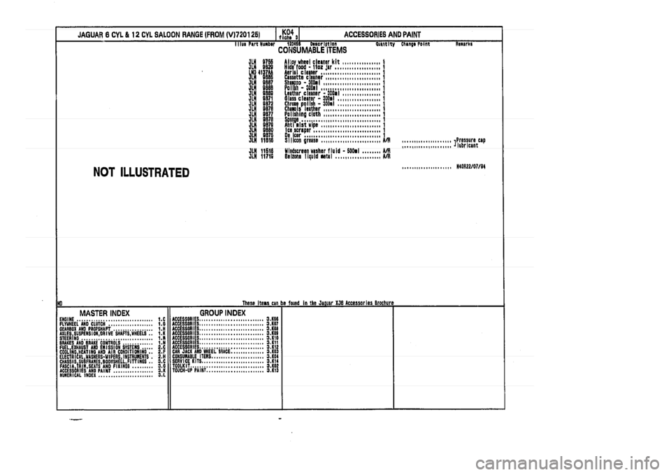 JAGUAR XJ 1994 2.G Parts Catalogue 3 JAGUAR XJ 1994 2.G Parts Catalogue 3
