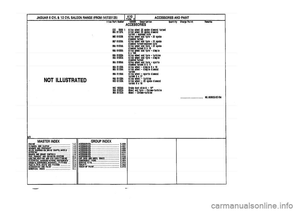 JAGUAR XJ 1994 2.G Parts Catalogue 3 