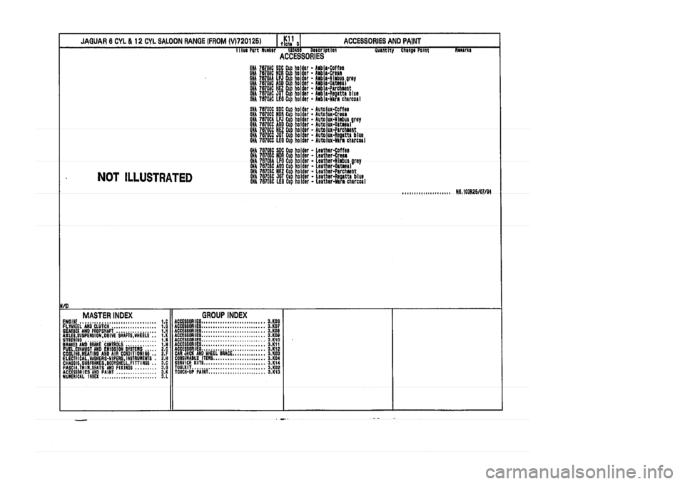 JAGUAR XJ 1994 2.G Parts Catalogue 3 