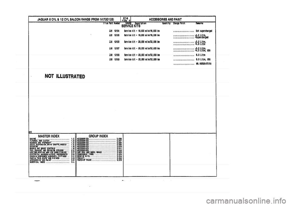 JAGUAR XJ 1994 2.G Parts Catalogue 3 