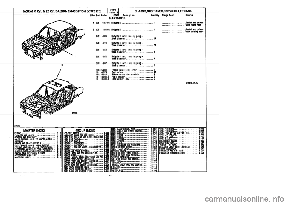 JAGUAR XJ 1994 2.G Parts Catalogue 3 JAGUAR XJ 1994 2.G Parts Catalogue 3