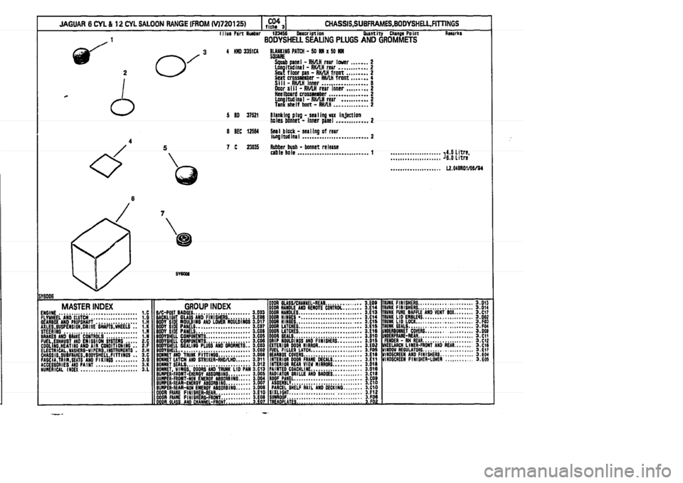 JAGUAR XJ 1994 2.G Parts Catalogue 3 JAGUAR XJ 1994 2.G Parts Catalogue 3