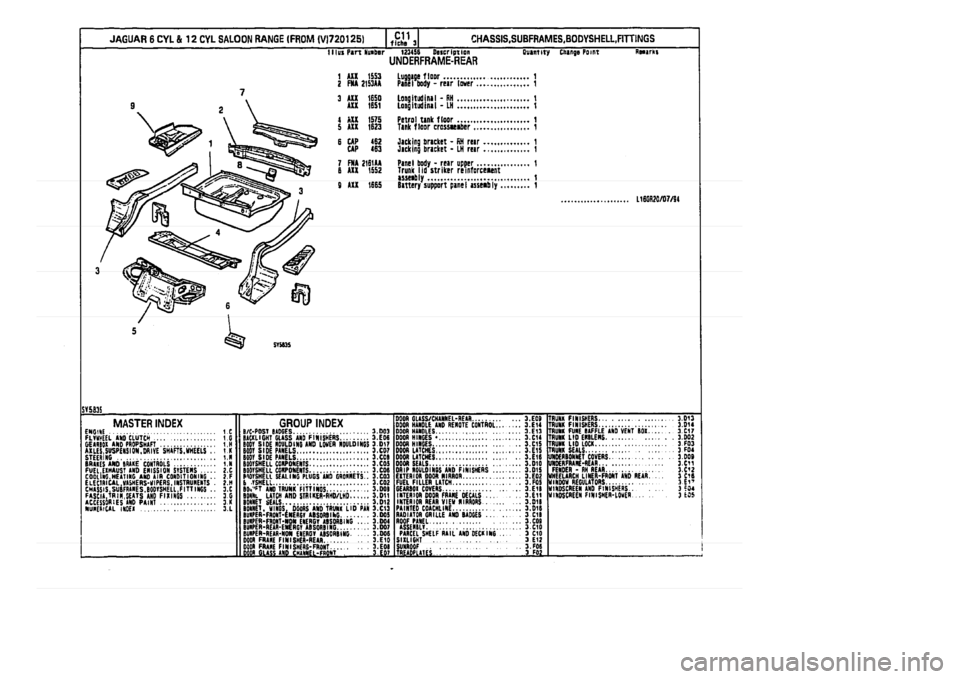 JAGUAR XJ 1994 2.G Parts Catalogue 3 JAGUAR XJ 1994 2.G Parts Catalogue 3