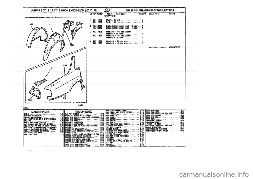 JAGUAR XJ 1994 2.G Parts Catalogue 3 JAGUAR XJ 1994 2.G Parts Catalogue 3