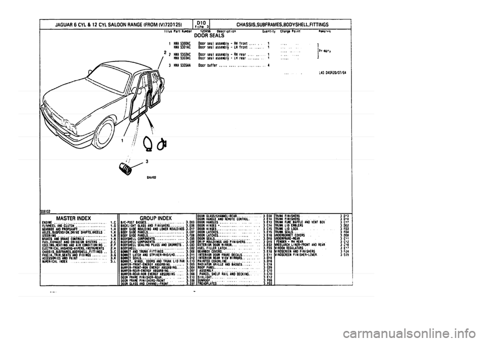 JAGUAR XJ 1994 2.G Parts Catalogue 3 JAGUAR XJ 1994 2.G Parts Catalogue 3