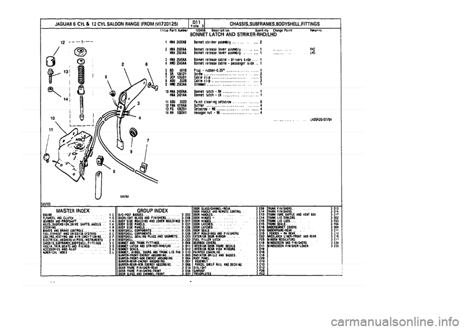 JAGUAR XJ 1994 2.G Parts Catalogue 3 JAGUAR XJ 1994 2.G Parts Catalogue 3