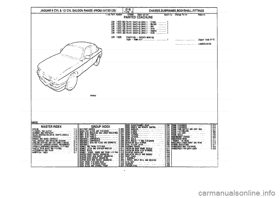 JAGUAR XJ 1994 2.G Parts Catalogue 3 