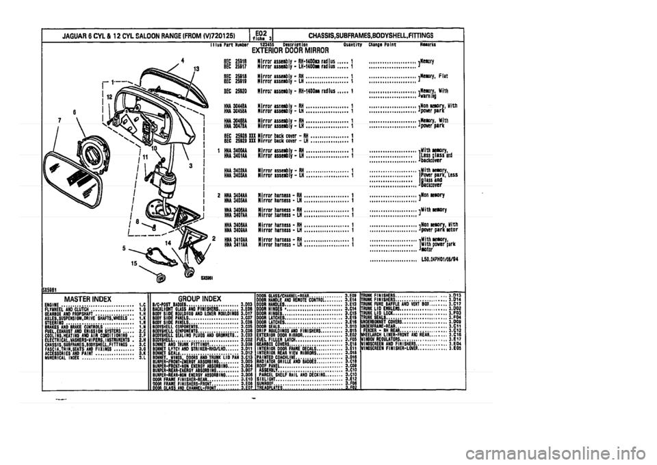 JAGUAR XJ 1994 2.G Parts Catalogue 3 