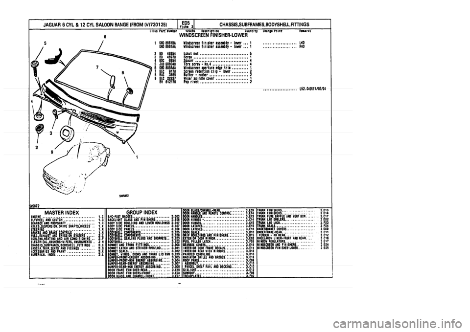 JAGUAR XJ 1994 2.G Parts Catalogue 3 