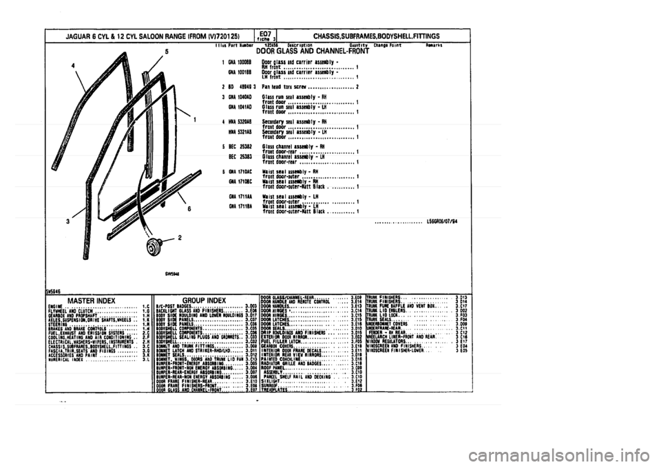 JAGUAR XJ 1994 2.G Parts Catalogue 3 