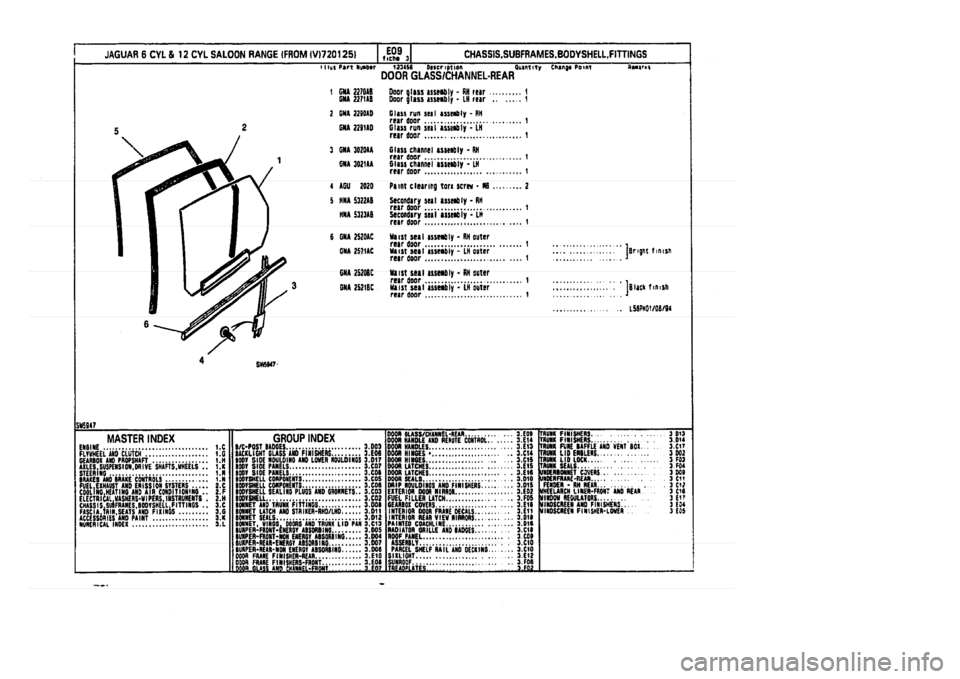 JAGUAR XJ 1994 2.G Parts Catalogue 3 