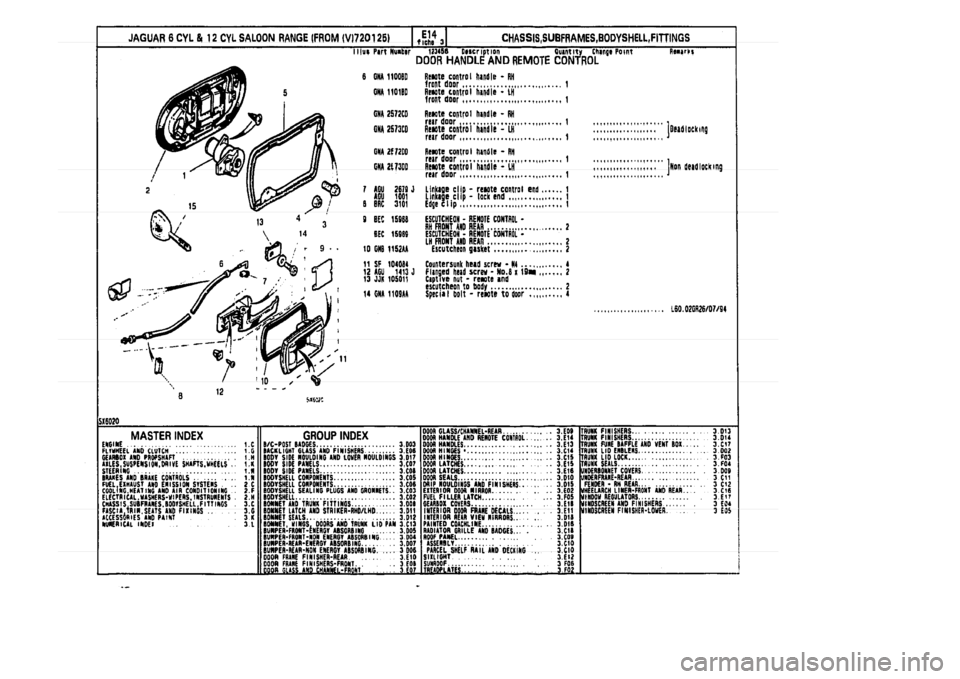 JAGUAR XJ 1994 2.G Parts Catalogue 3 