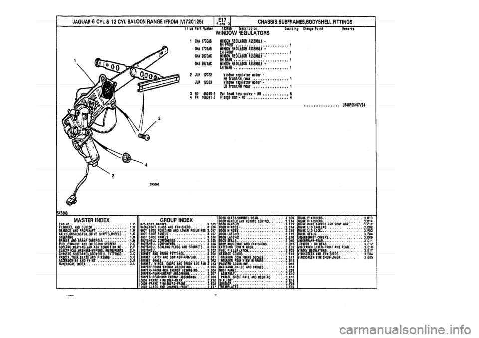 JAGUAR XJ 1994 2.G Parts Catalogue 3 