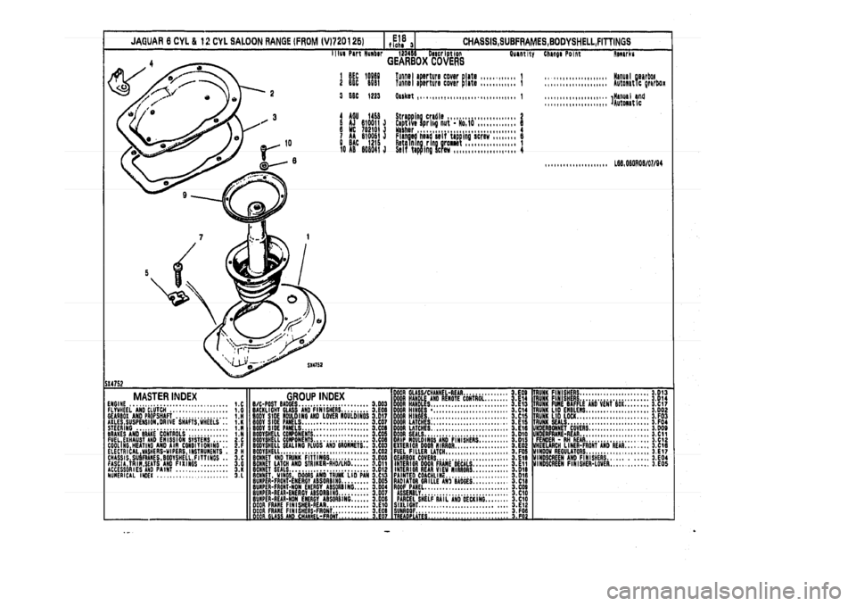 JAGUAR XJ 1994 2.G Parts Catalogue 3 