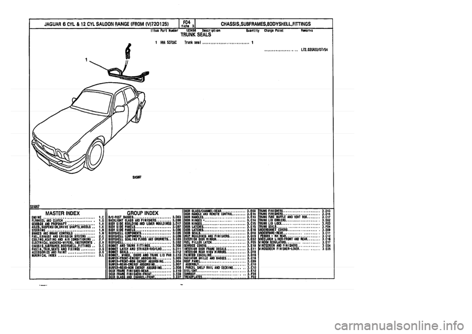 JAGUAR XJ 1994 2.G Parts Catalogue 3 