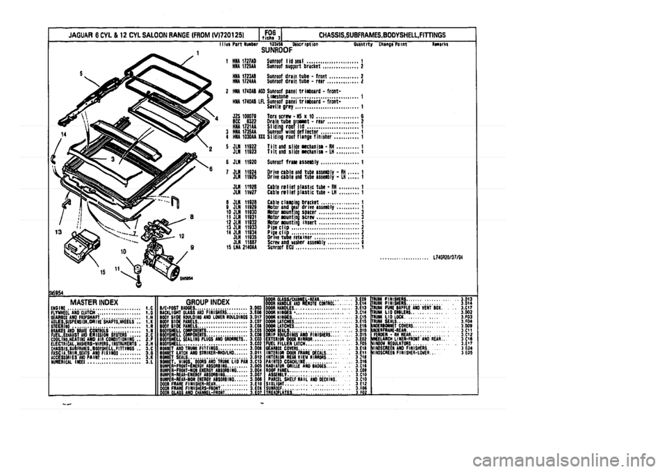 JAGUAR XJ 1994 2.G Parts Catalogue 3 