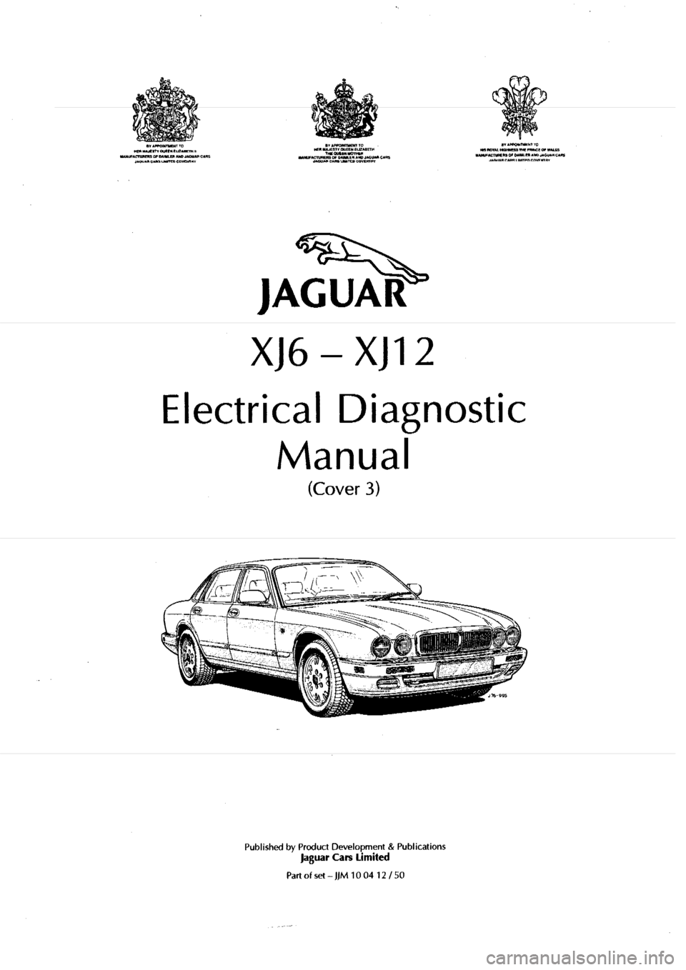 JAGUAR XJ6 1994 2.G Electrical Diagnostic Manual 