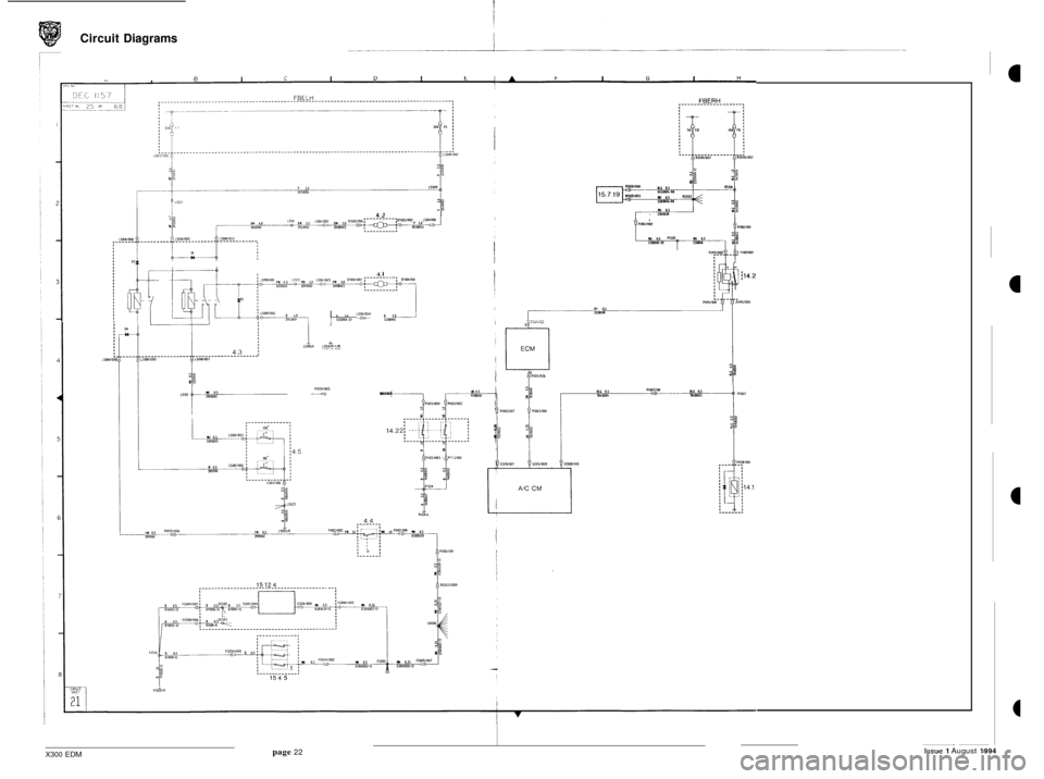 JAGUAR XJ6 1994 2.G Electrical Diagnostic Manual Circuit Diagrams 
A3 I 
._________. 
11451001 
j14.2 
II5J005 
e-+ AI 
f- 
1 I Rl 0.1 mooi , B 3.0 yQo B 1.0 5151001 21 5JWOOZ 
w 0.5 zzoBoo3 Pl059/005 --o) 
Lssz 7 
AIC CM 
I 
I* 0.5 nvmw 
--. 15 1