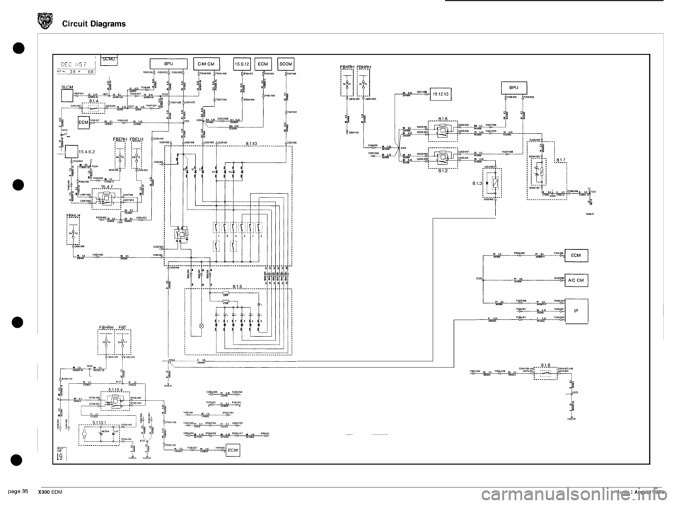 JAGUAR XJ6 1994 2.G Electrical Diagnostic Manual Circuit Diagrams
*I
lSCMDl
a o~s 00011006 ZbbIWZ
roOIJols
.
15.4.6.2 i
0
0
0
iLOlKlR
CC831 E os n 11IImz
Page 35 X300 EDM Issue I August 1994 JAGUAR XJ6 1994 2.G Electrical Diagnostic Manual Circuit Diagrams
*I
lSCMDl
a o~s 00011006 ZbbIWZ
roOIJols
.
15.4.6.2 i
0
0
0
iLOlKlR
CC831 E os n 11IImz
Page 35 X300 EDM Issue I August 1994