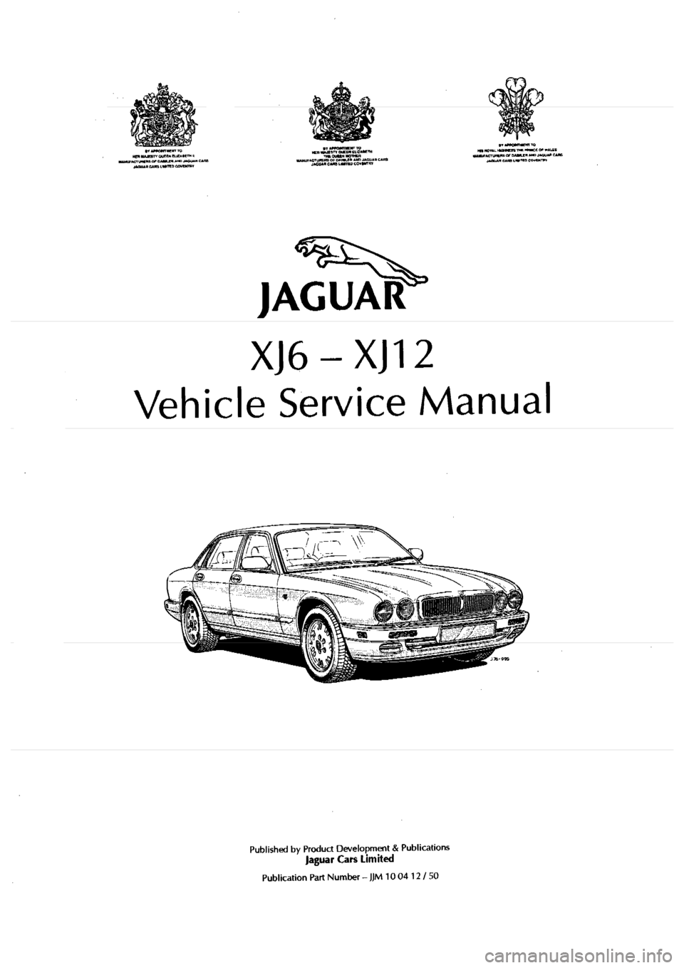 JAGUAR XJ6 1994 2.G Workshop Manual Second Edition 
