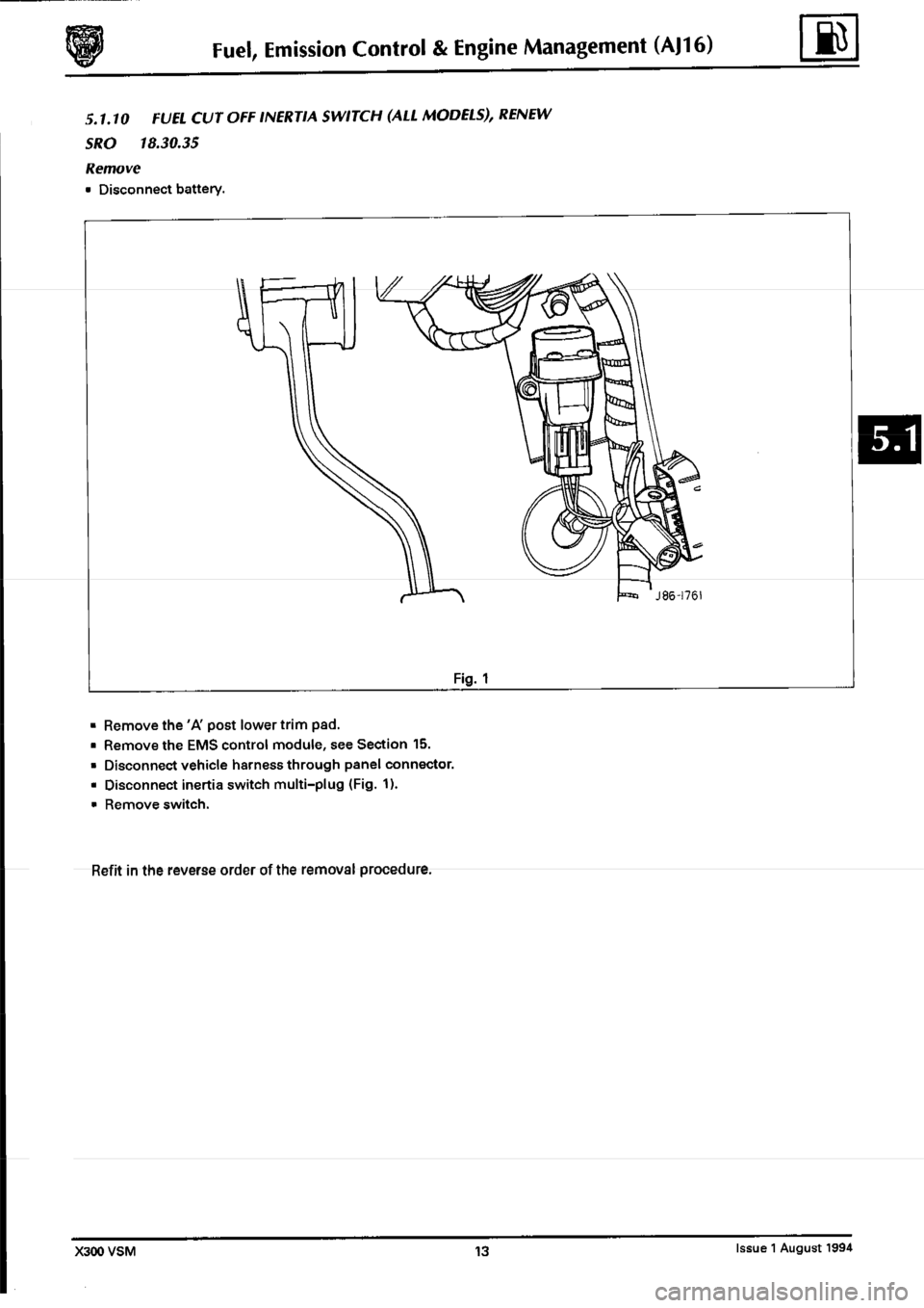 JAGUAR XJ6 1994 2.G Workshop Manual Second Edition JAGUAR XJ6 1994 2.G Workshop Manual Second Edition