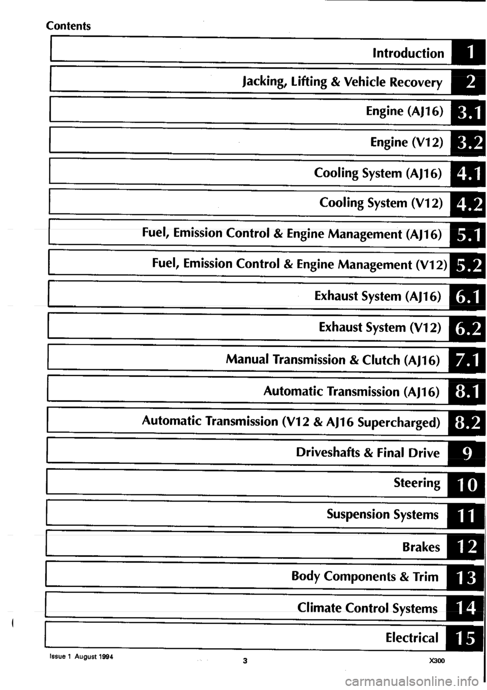 JAGUAR XJ6 1994 2.G  Second Edition User Guide 