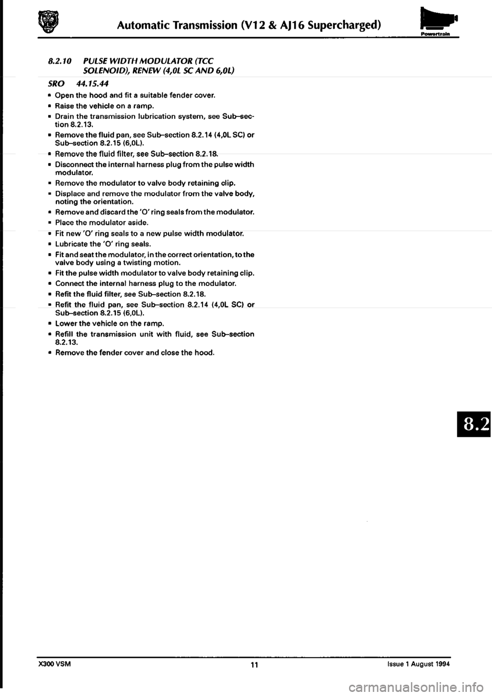 JAGUAR XJ6 1994 2.G Workshop Manual Second Edition JAGUAR XJ6 1994 2.G Workshop Manual Second Edition