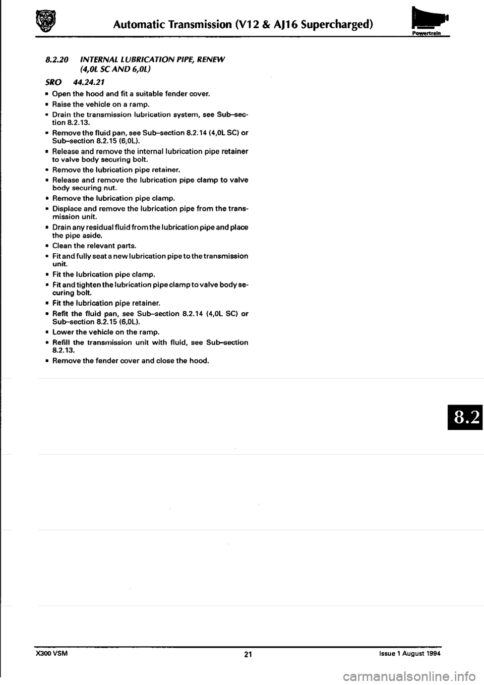 JAGUAR XJ6 1994 2.G Workshop Manual Second Edition JAGUAR XJ6 1994 2.G Workshop Manual Second Edition