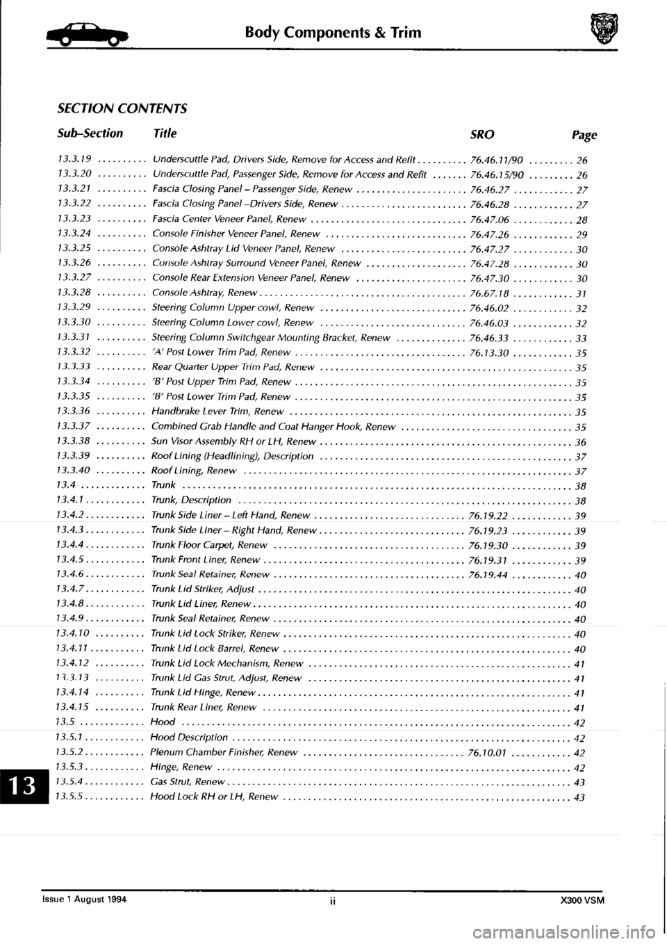 JAGUAR XJ6 1994 2.G Workshop Manual Second Edition JAGUAR XJ6 1994 2.G Workshop Manual Second Edition