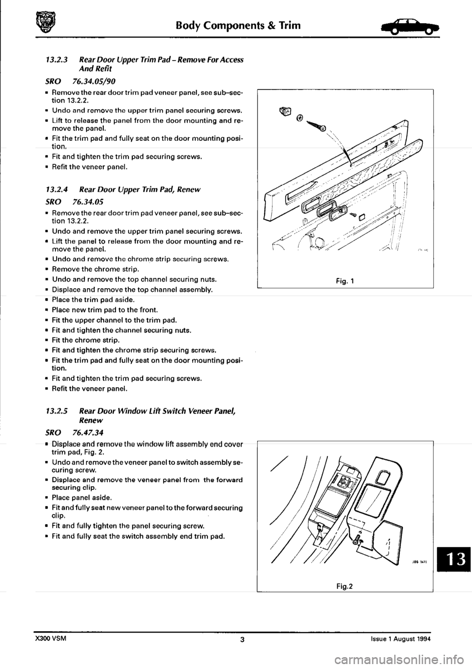 JAGUAR XJ6 1994 2.G Workshop Manual Second Edition JAGUAR XJ6 1994 2.G Workshop Manual Second Edition