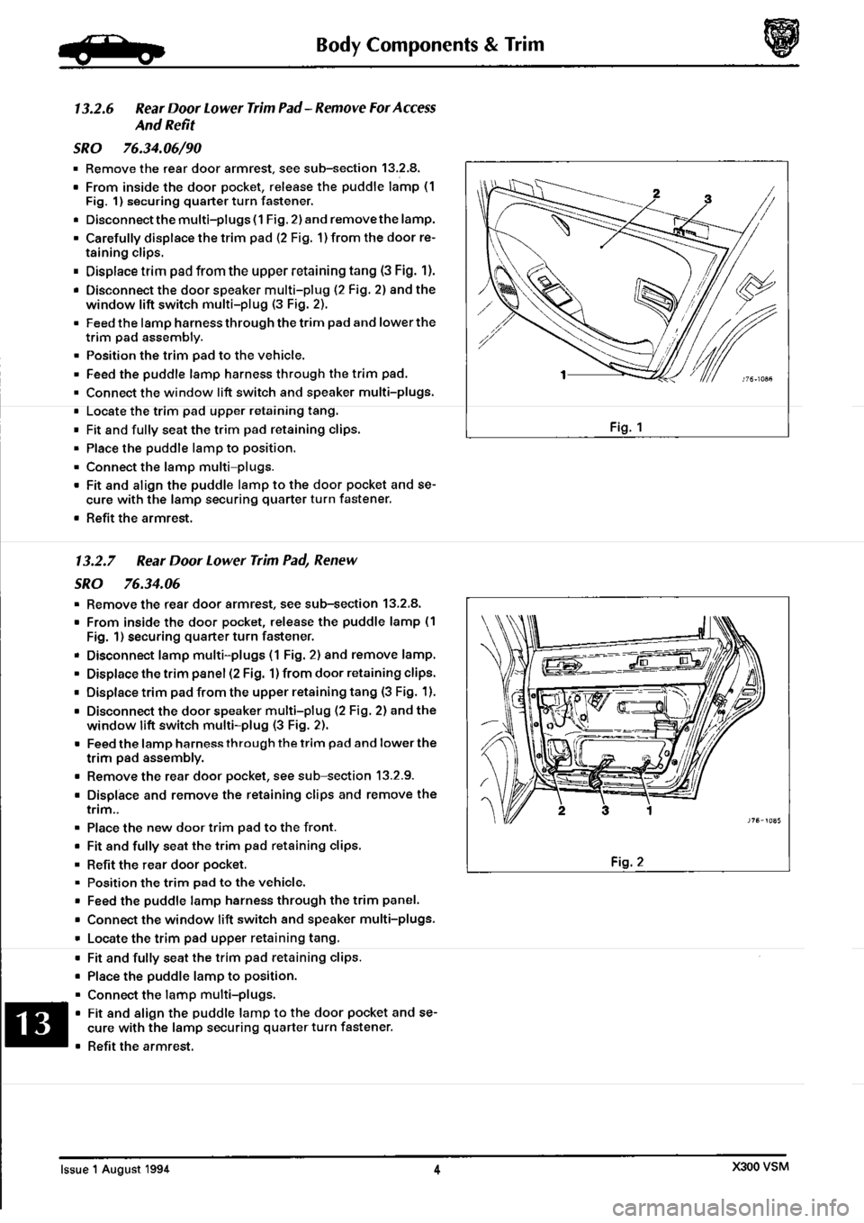 JAGUAR XJ6 1994 2.G Workshop Manual Second Edition JAGUAR XJ6 1994 2.G Workshop Manual Second Edition