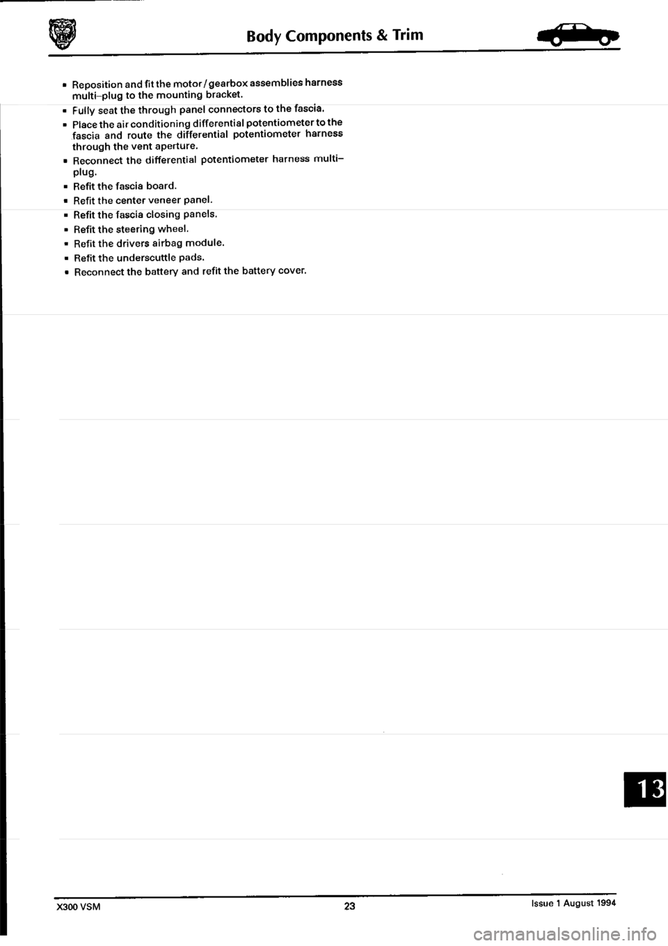 JAGUAR XJ6 1994 2.G Workshop Manual Second Edition JAGUAR XJ6 1994 2.G Workshop Manual Second Edition