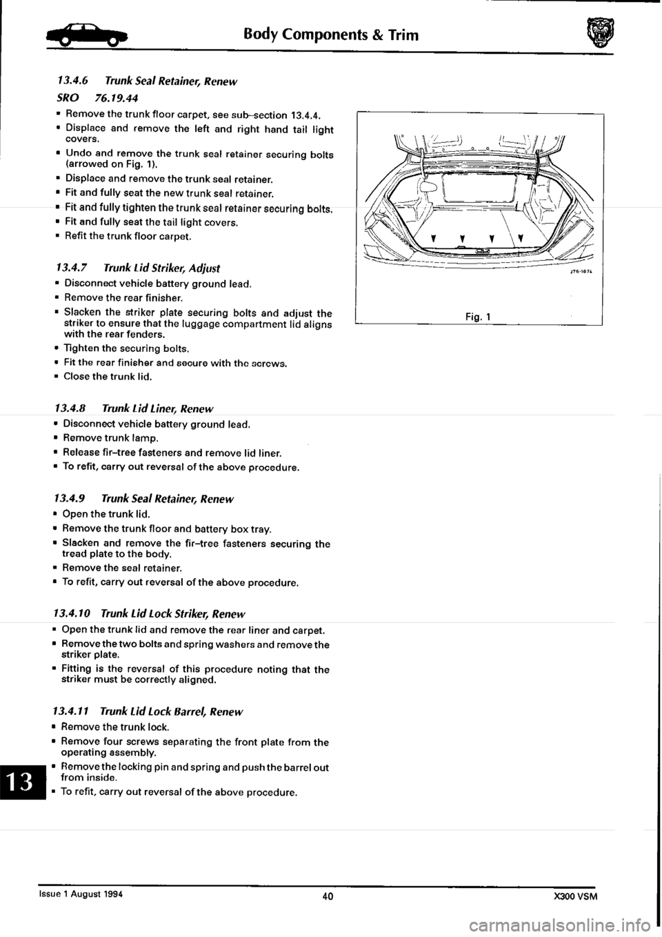 JAGUAR XJ6 1994 2.G Workshop Manual Second Edition JAGUAR XJ6 1994 2.G Workshop Manual Second Edition