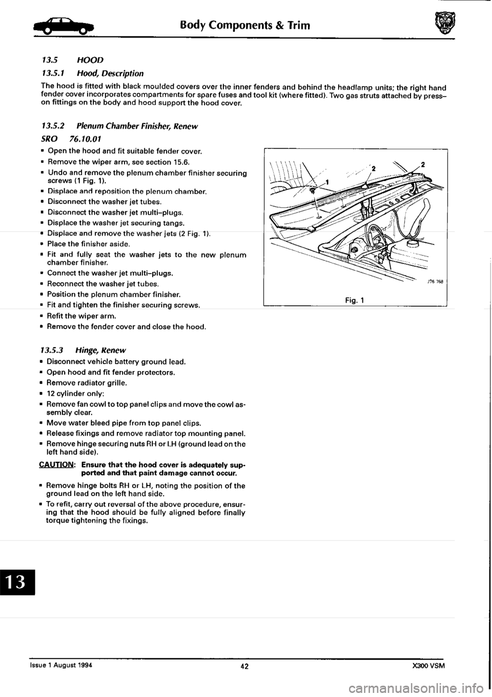 JAGUAR XJ6 1994 2.G Workshop Manual Second Edition JAGUAR XJ6 1994 2.G Workshop Manual Second Edition