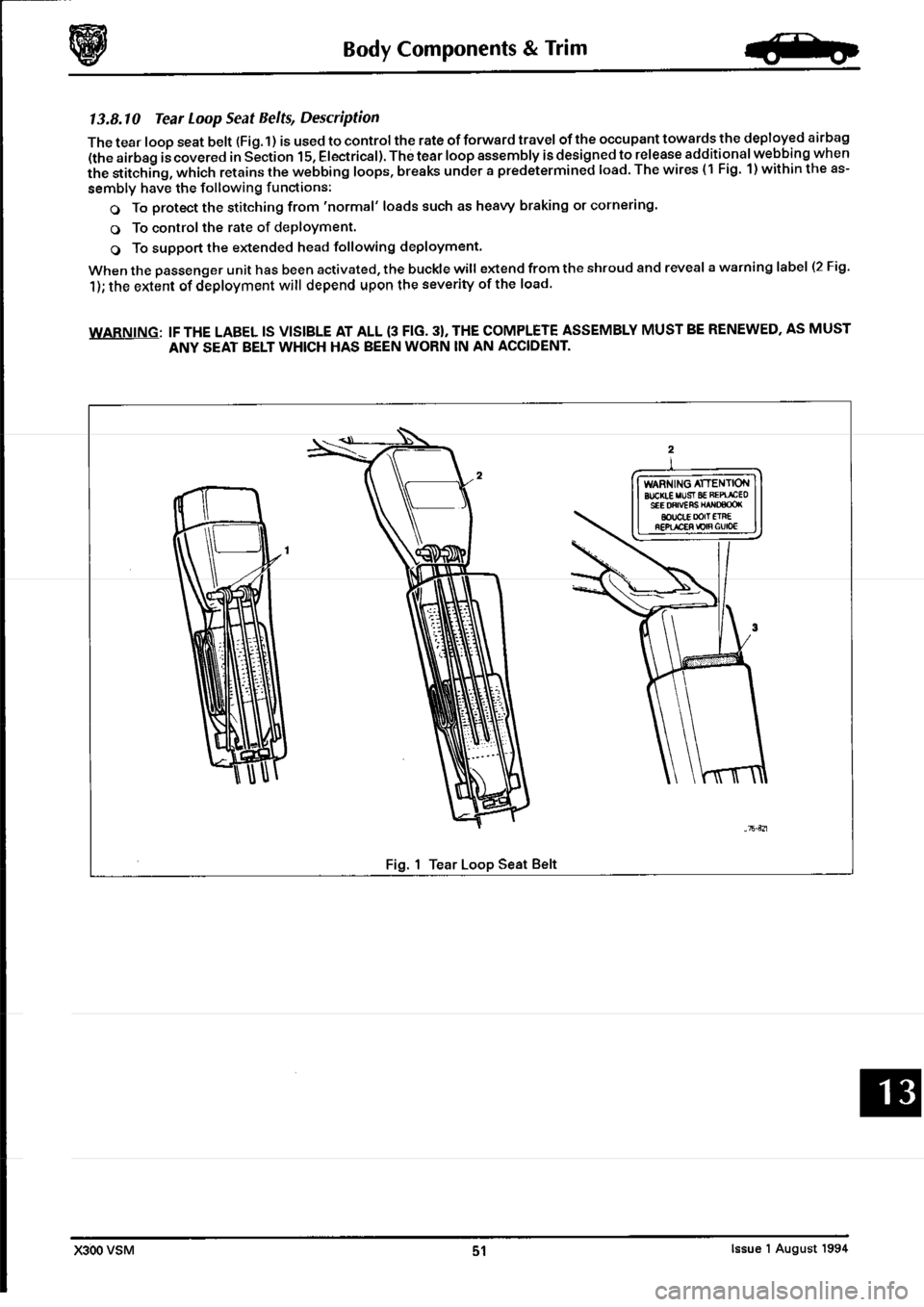 JAGUAR XJ6 1994 2.G Workshop Manual Second Edition JAGUAR XJ6 1994 2.G Workshop Manual Second Edition