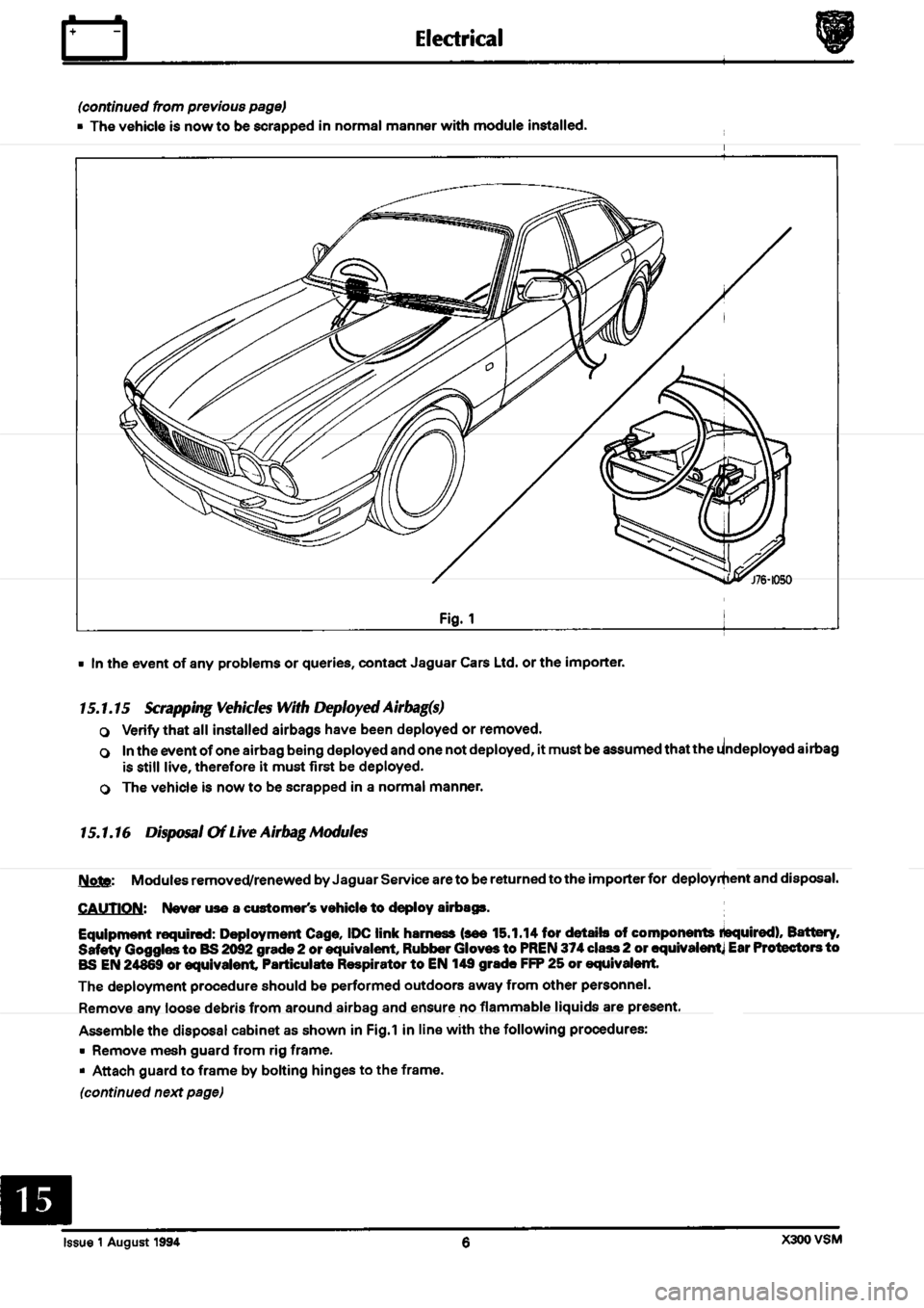JAGUAR XJ6 1994 2.G Workshop Manual Second Edition JAGUAR XJ6 1994 2.G Workshop Manual Second Edition