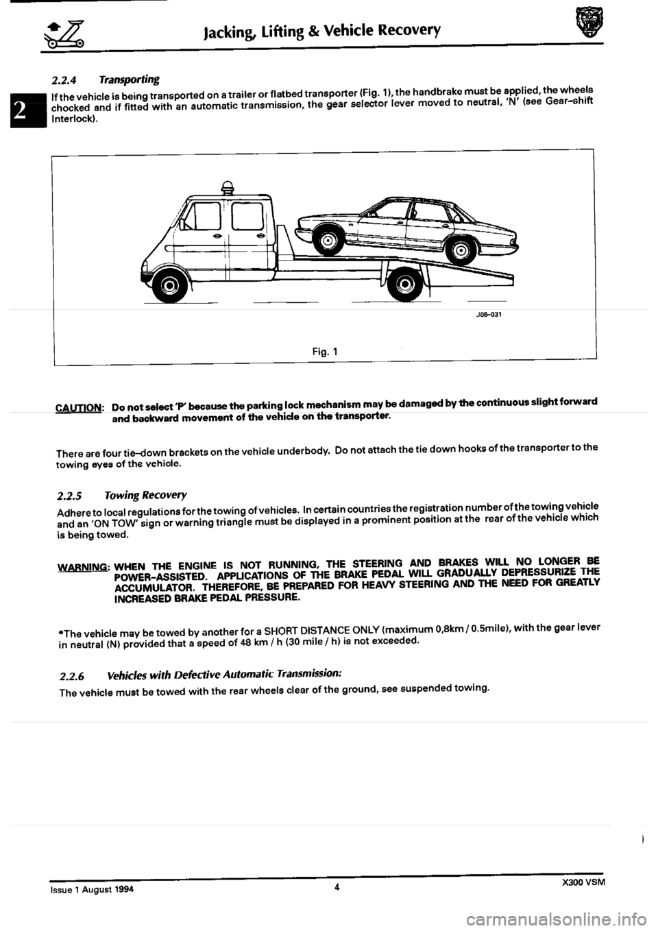 JAGUAR XJ6 1994 2.G Second Edition Service Manual JAGUAR XJ6 1994 2.G Second Edition Service Manual