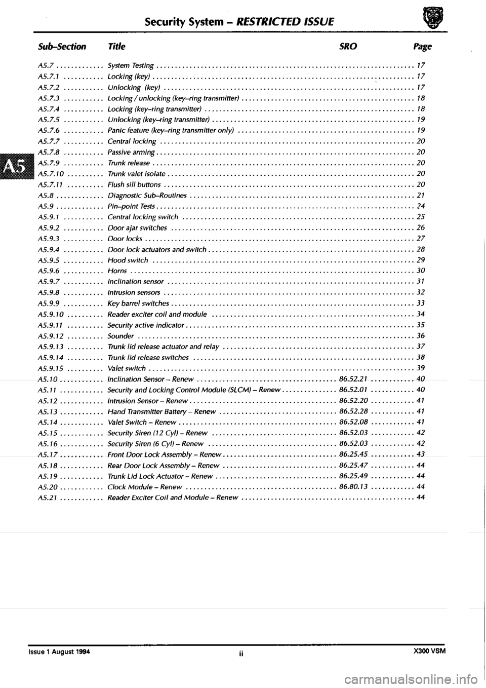 JAGUAR XJ6 1994 2.G Workshop Manual Second Edition 