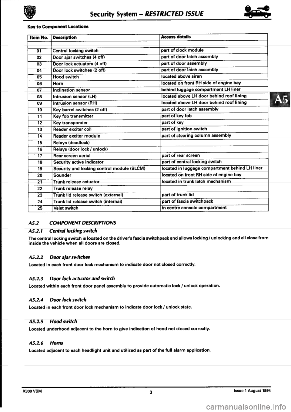 JAGUAR XJ6 1994 2.G Workshop Manual Second Edition 