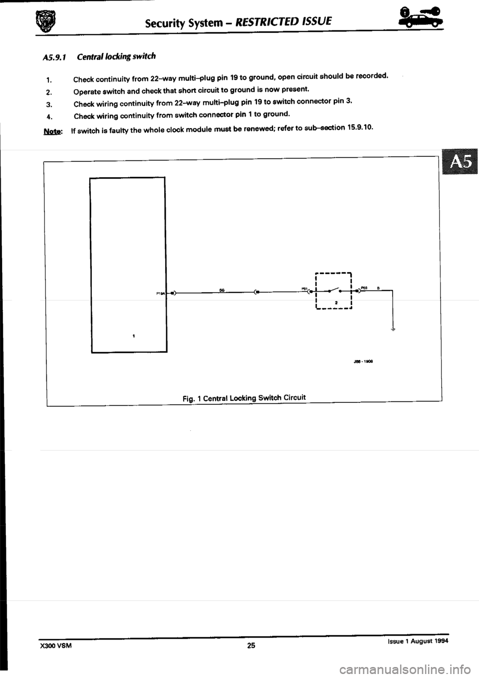 JAGUAR XJ6 1994 2.G Workshop Manual Second Edition 