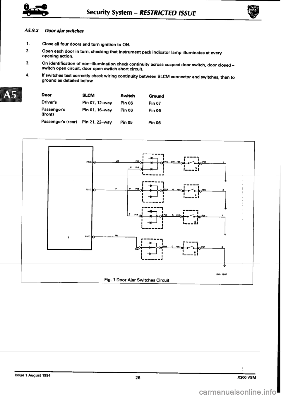 JAGUAR XJ6 1994 2.G Workshop Manual Second Edition 