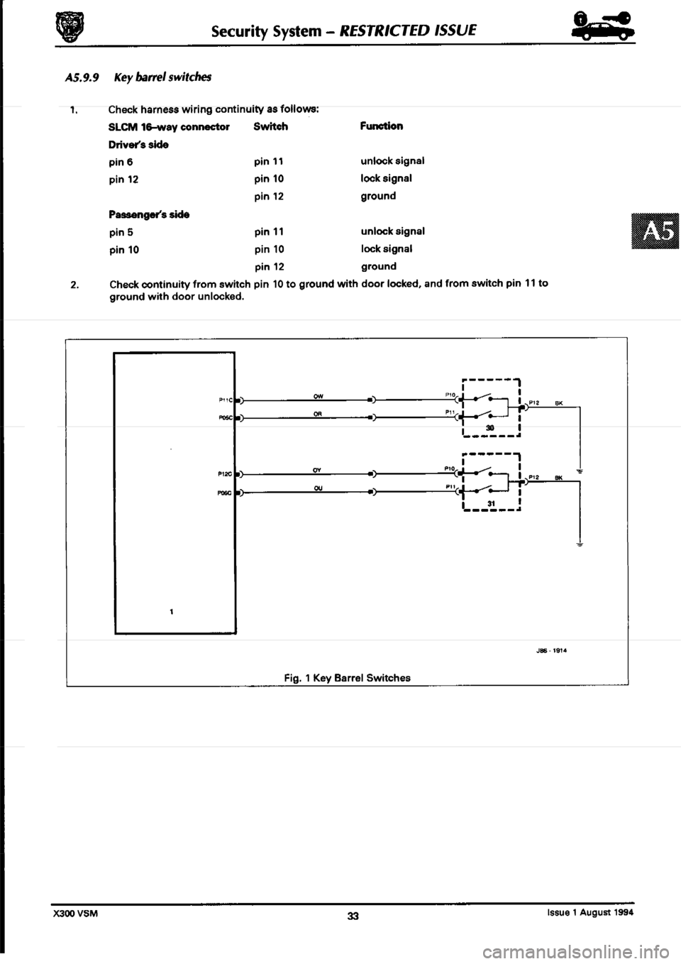 JAGUAR XJ6 1994 2.G Workshop Manual Second Edition 