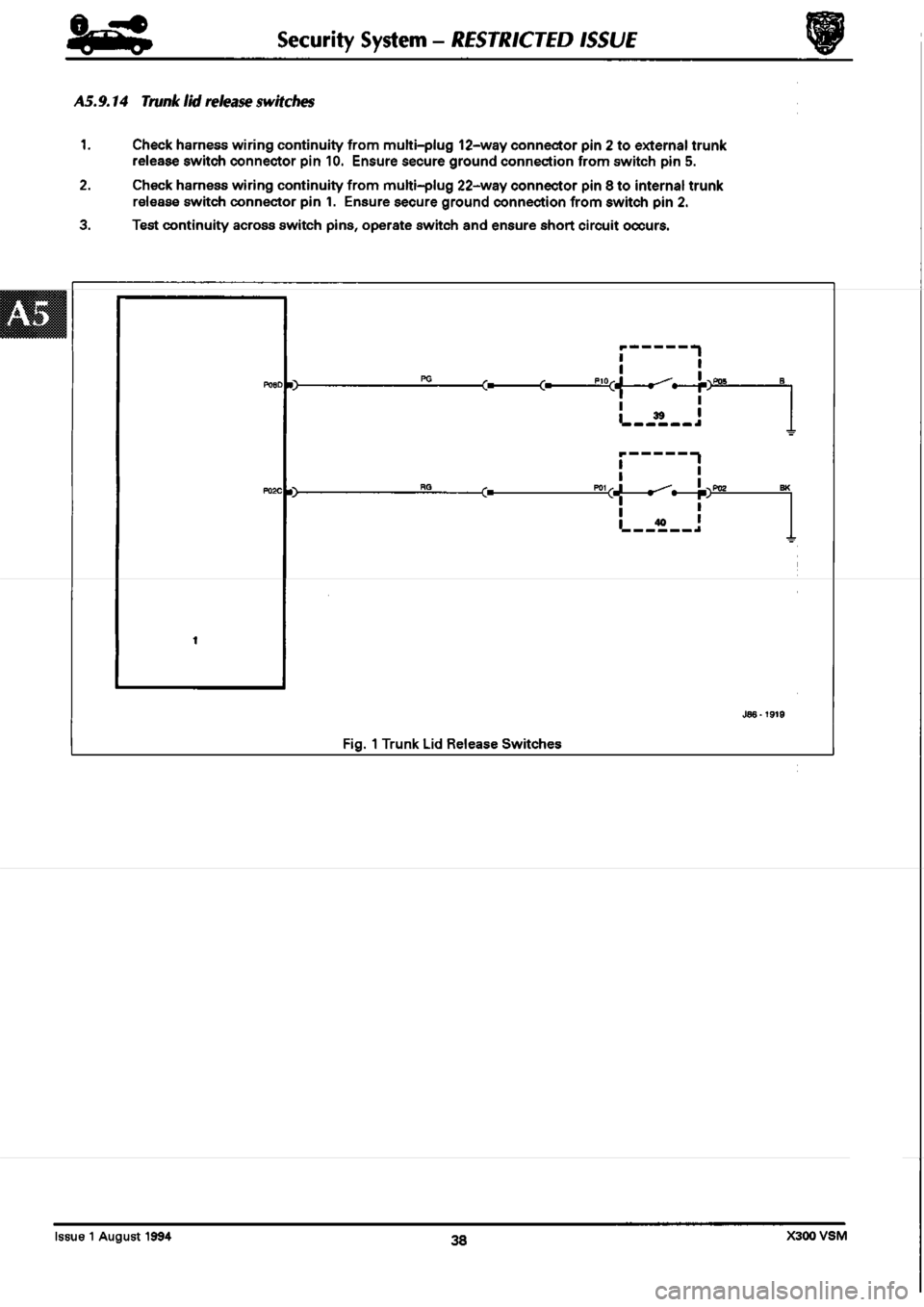 JAGUAR XJ6 1994 2.G Workshop Manual Second Edition 