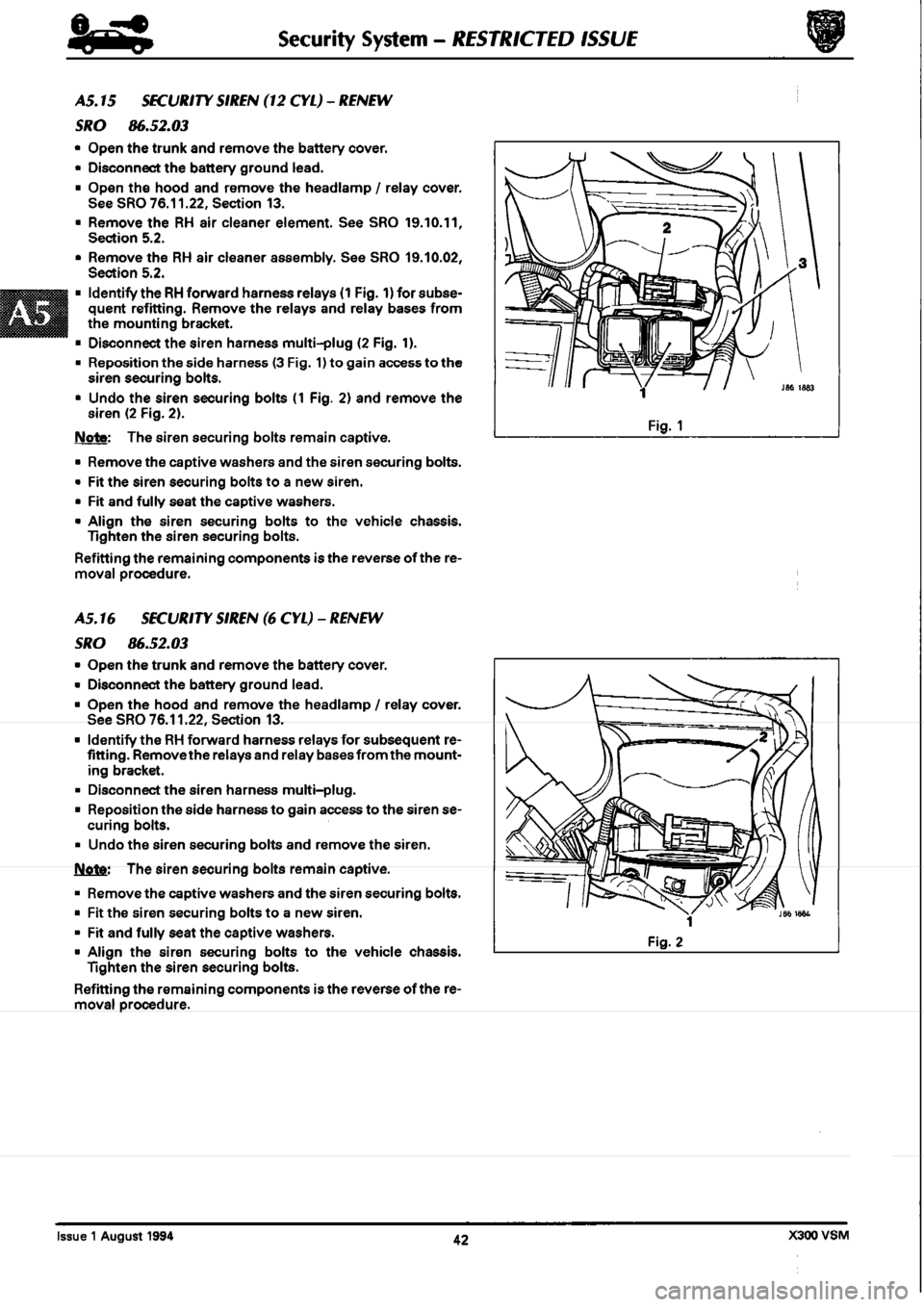 JAGUAR XJ6 1994 2.G Workshop Manual Second Edition 