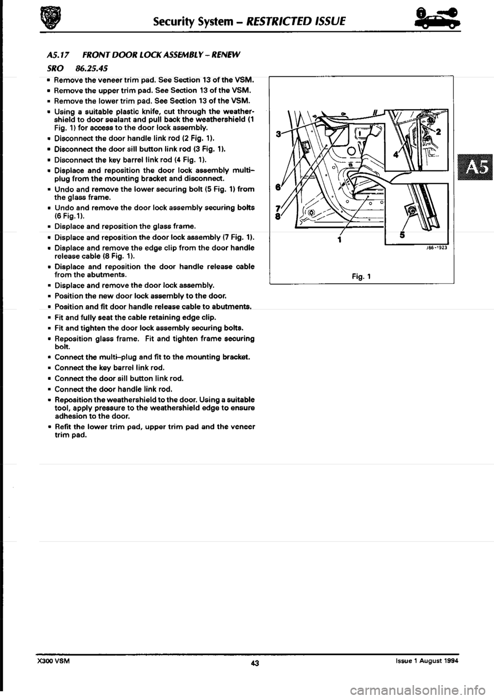 JAGUAR XJ6 1994 2.G Workshop Manual Second Edition 